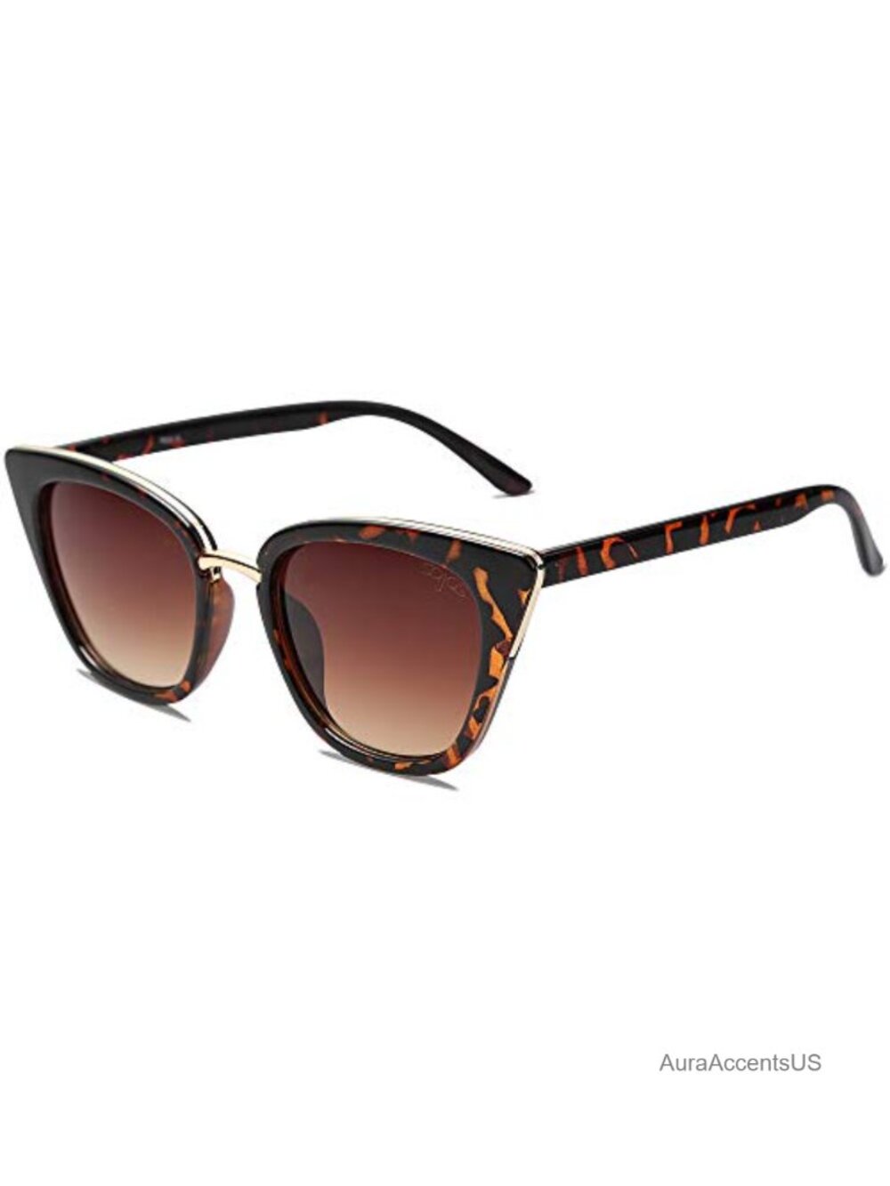 Cat Eye Sunglasses UV400 Protection Full Frame Plastic Metal Hinge